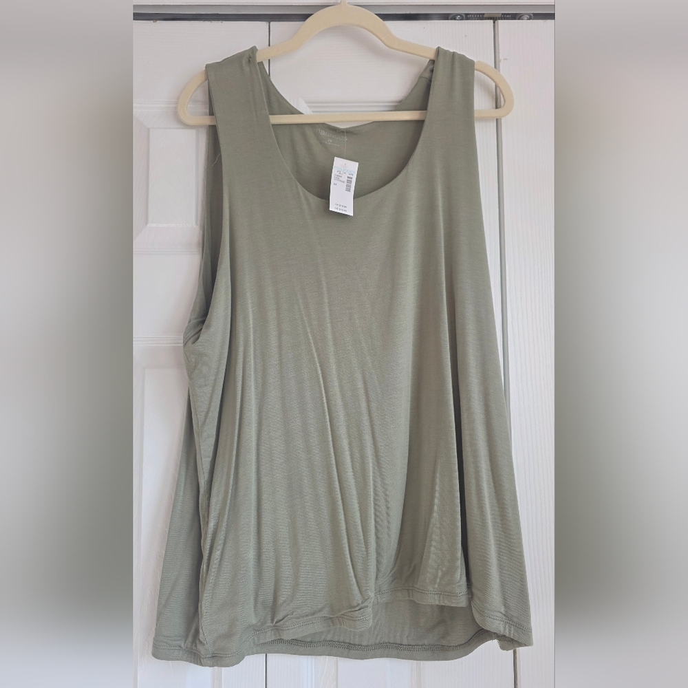 Maurices Sleeveless Scoop Neck Tank Top - Olive Green 2x